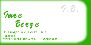 imre berze business card